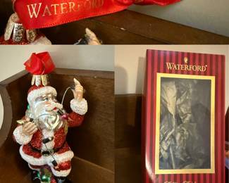 Waterford Holiday Heirlooms Glass Santa Ornament