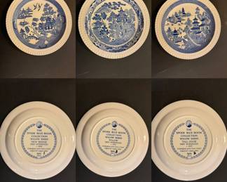 ( 3 ) The Spode Blue Room Collection Willow Series Plates