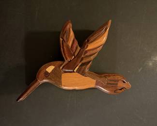 Wooden Hummingbird Puzzle Box