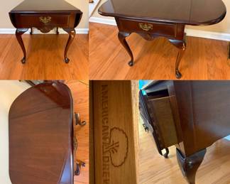 American Drew Queen Ann Style Drop Leaf Side Table