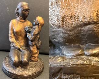 Austin Sculptures Vintage 1996 "For Mom" Ceramic Mother/Son Made in USA