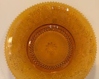 Vintage Tiara 16” Indiana Glass Amber Serving Platter