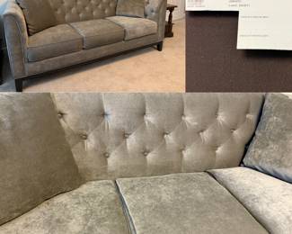 Grey Velvet Chesterfield style Tufted Back 3 Seater Sofa Westin Sofa