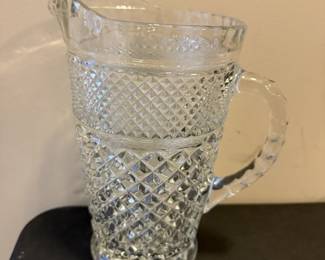 Vintage Anchor Hocking Wexford Crystal Pressed Glass Pitcher