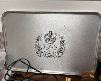 Queen Elizabeth II Silver Jubilee Serving Tray
