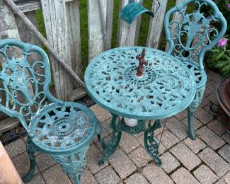 Wrought iron bistro set