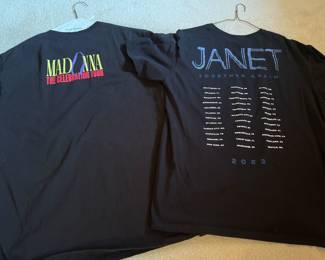 Madonna and Janet Jackson Concert Tee Shirts (Back)