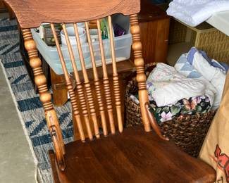 Oak sewing rocker