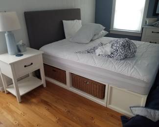 Queen bed with basket storage