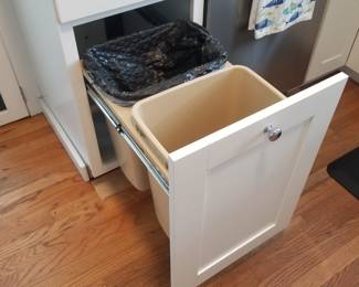 Kitchen cabinetry: trash corral