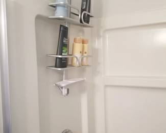 Shower caddy; shower hardware