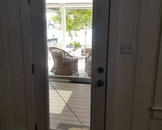 Full light entry door; storm door