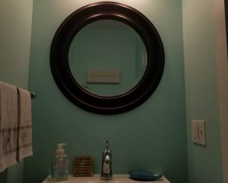 Mirror; vanity light