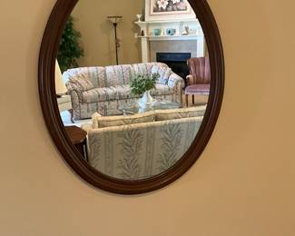 Oval wood frame Mirror