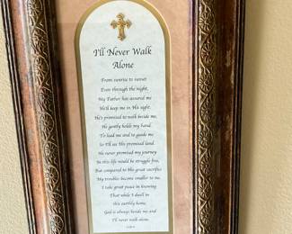 Framed saying “I’ll Never Walk Alone”