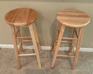 Bar stools at kitchen counter