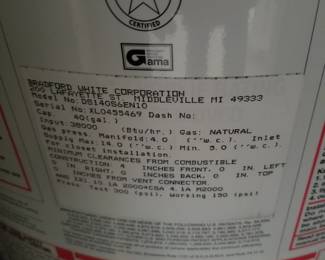 40-gallon GAS hot water heater