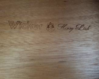 Henry Link wicker dresser with mirror & glass top