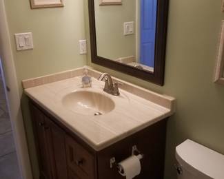 Bath vanity; vanity mirror