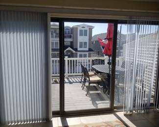 Sliding glass doors; vertical blinds