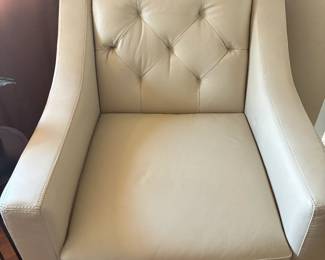 WHITE MATCHING LEATHER CHAIR