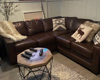 BROWN LEATHER COUCH