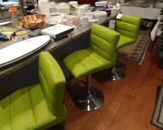 Three adjustable barstools
