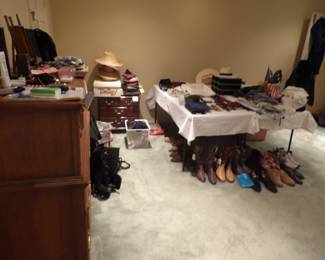 Boots, shoes, hats, belts