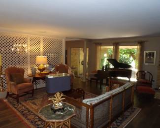Note great gateleg table and wing chairs