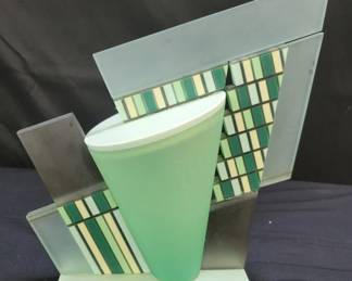 Signed Ruth Thiessen 1984 lidded abstract jar. Lot # 365