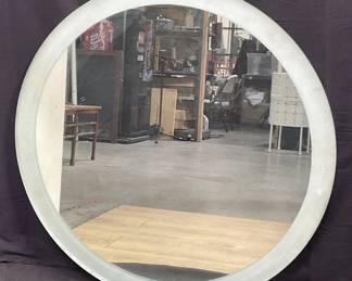 Round frosted glass mirror. Lot # 144