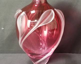 Signed and dated William Glasner art glass vase. Lot # 285