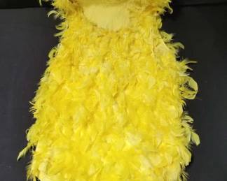 Personally worn yellow feather costume. Lot # 607