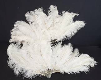Pair of costume feather fans. Lot # 69