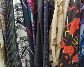 Group of men's dress shirts & bath robe. Lot # 28