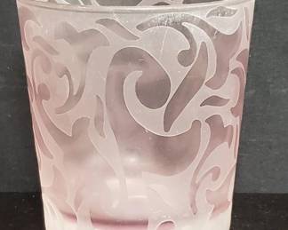 Signed Micheal Weems etched tumbler. Lot # 143