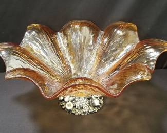 Murano style lustre champagne glass footed bowl. Lot # 277