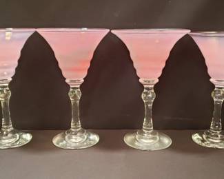 Group of signed martini glasses. Lot # 269