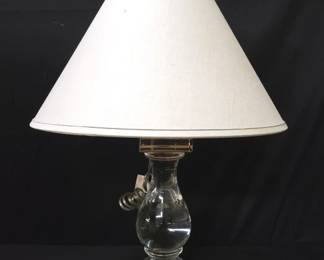 Heavy glass table lamp. Lot # 111