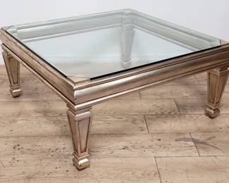 Modern coffee table with glass top. Lot # 251