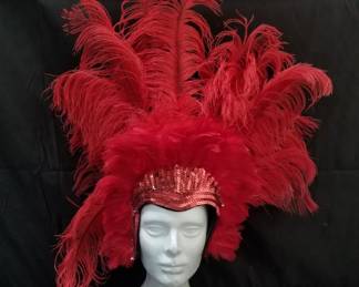 Personally worn red headdress. Lot # 838