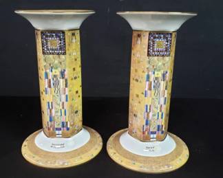 Pair of porcelain Goebel Artis Orbis Gustav Klimt. Lot # 193