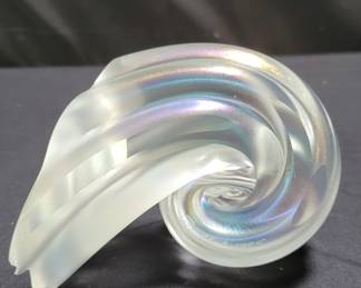 Signed Michael Cohn Stone sea shell paperweight. Lot # 192