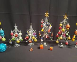 Group of glass Christmas trees and Christmas. Lot # 215