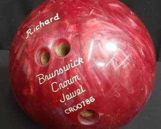 Brunswick crown jewel bowling ball marked Richard. Lot # 171