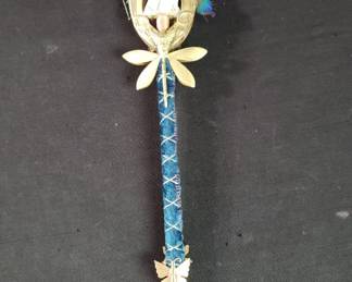 Brass and quartz handmade wand. Lot #217