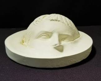 Signed and dated plaster Caesar mold wall. Lot # 240