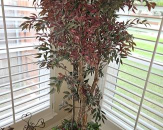 Large faux indoor red/green tree
