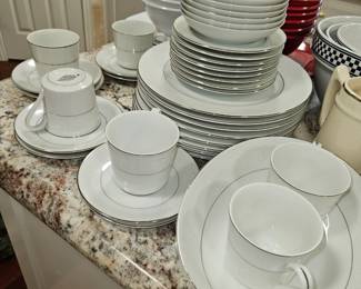 White China with silver pinstripe