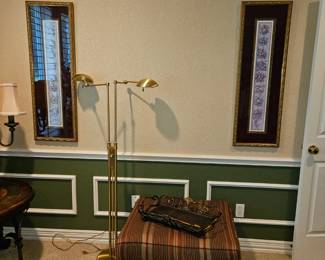 Double headed brass lamp
